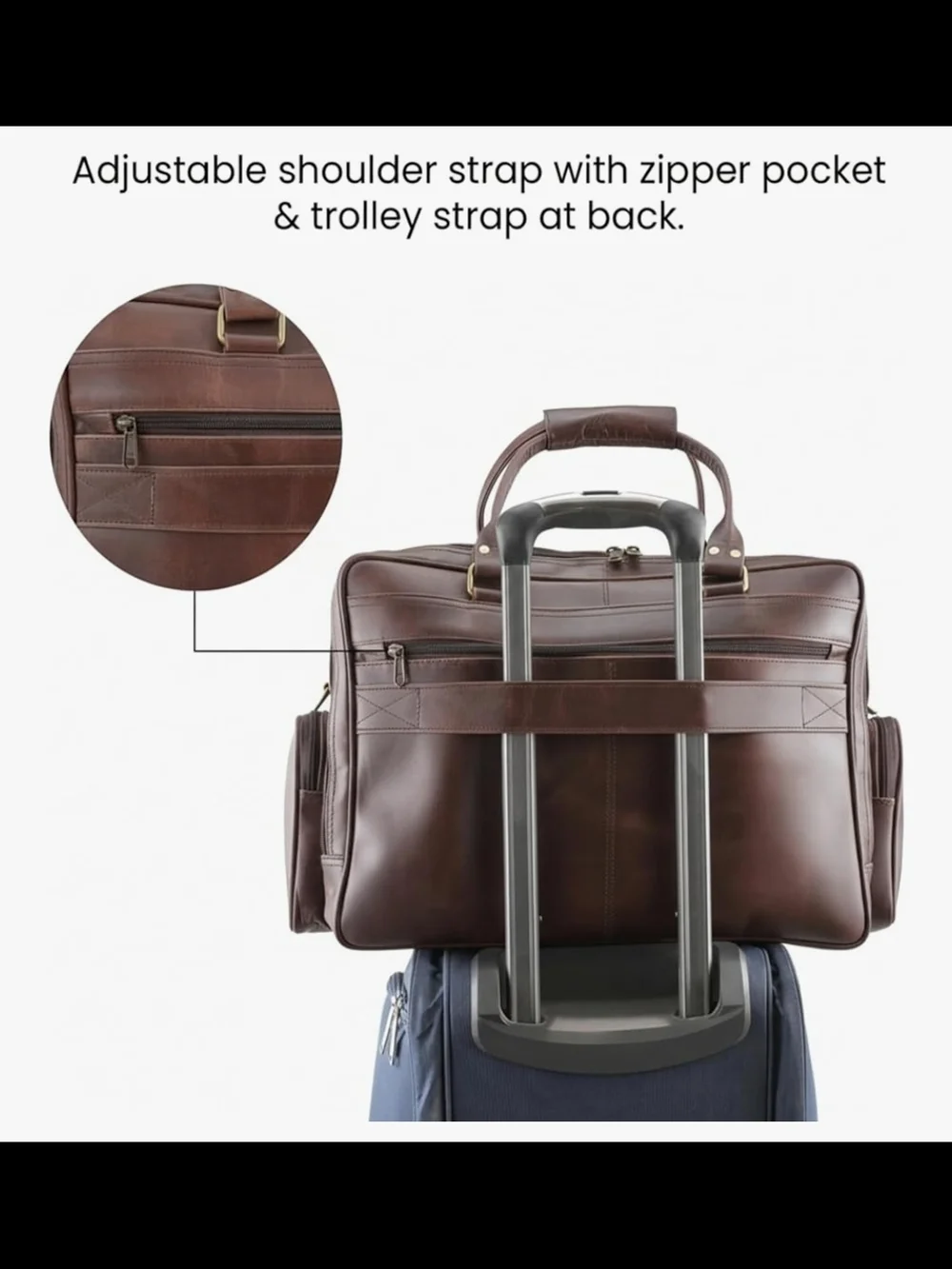 Handmade World Brown Leather Briefcase. NWT